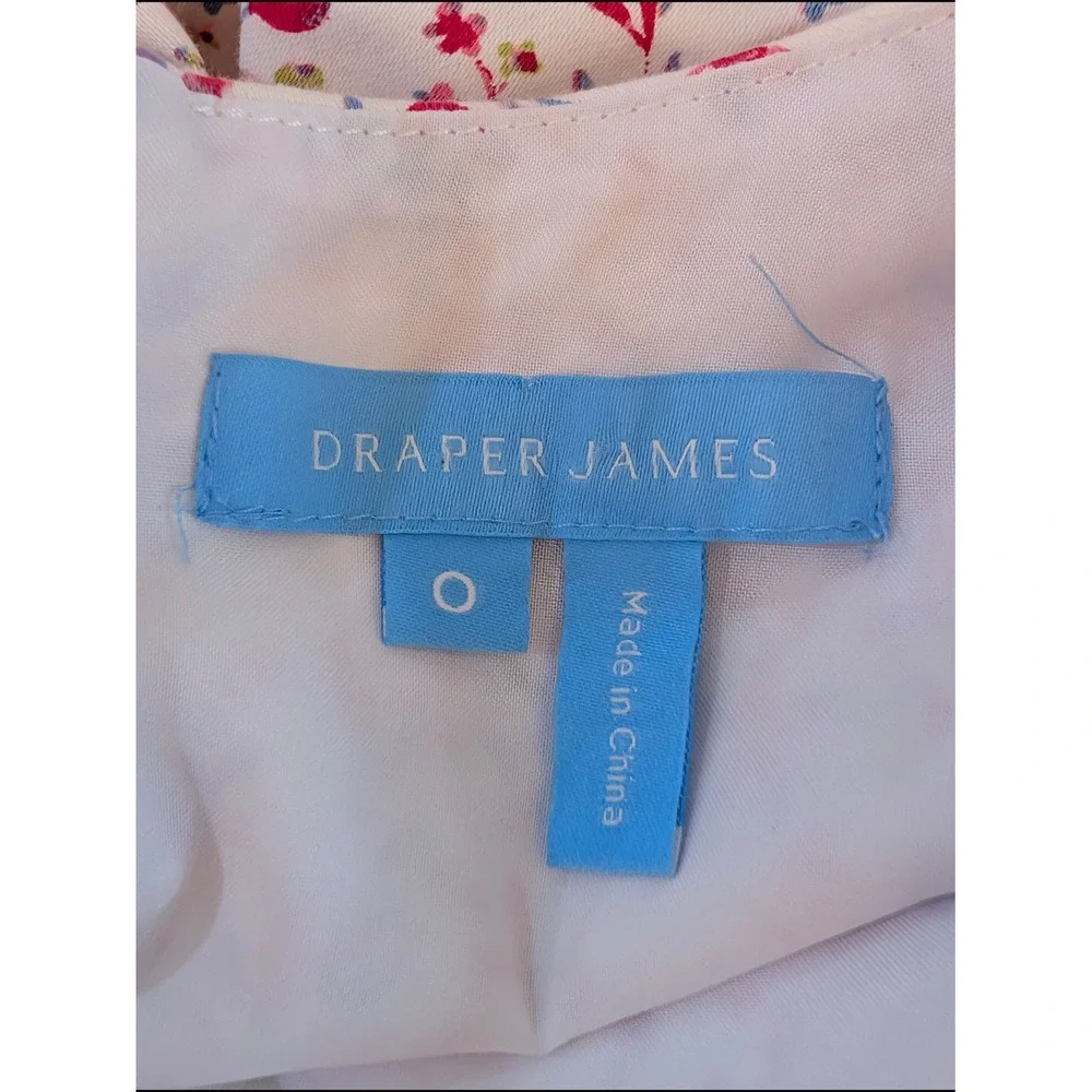 Draper James Floral Fit and‎ Flare Midi Dress White Pink Sleeveless Size 0